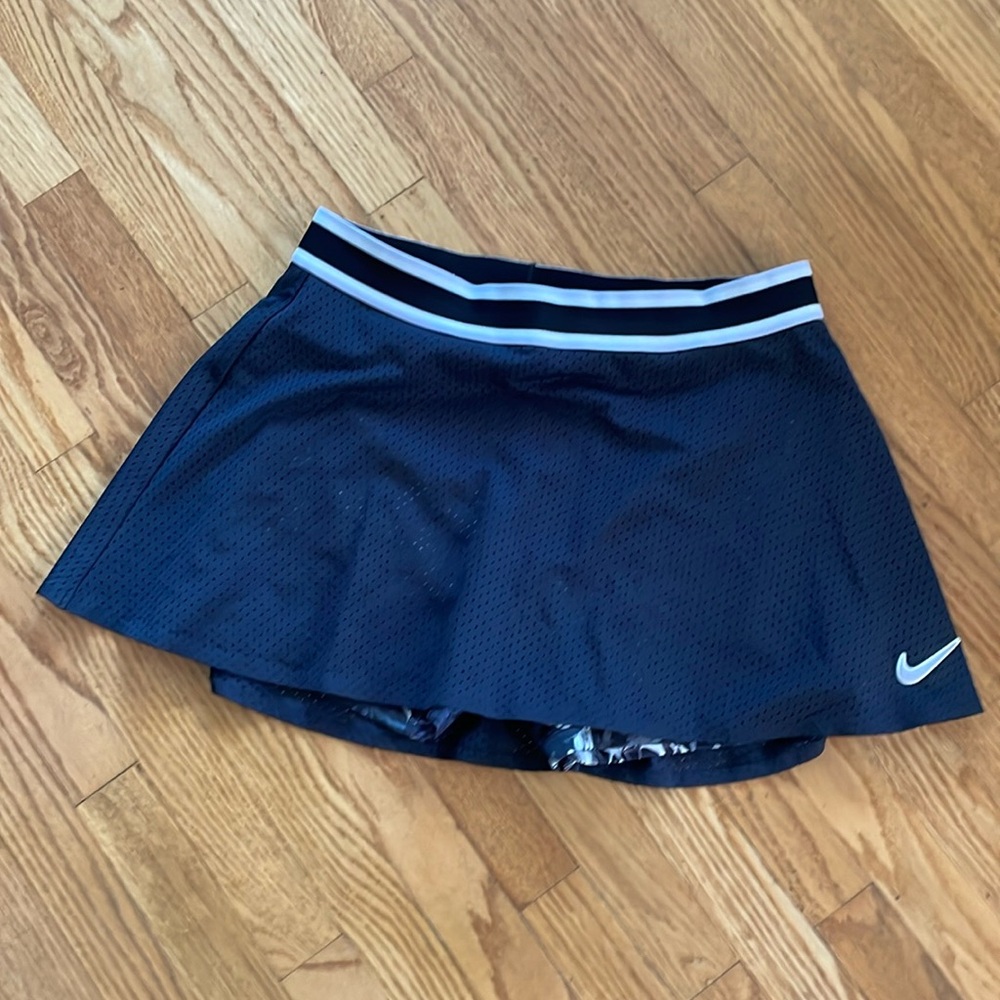 Nike Dry Fit Tennis Skirt Black Perforated Floral Lining Large